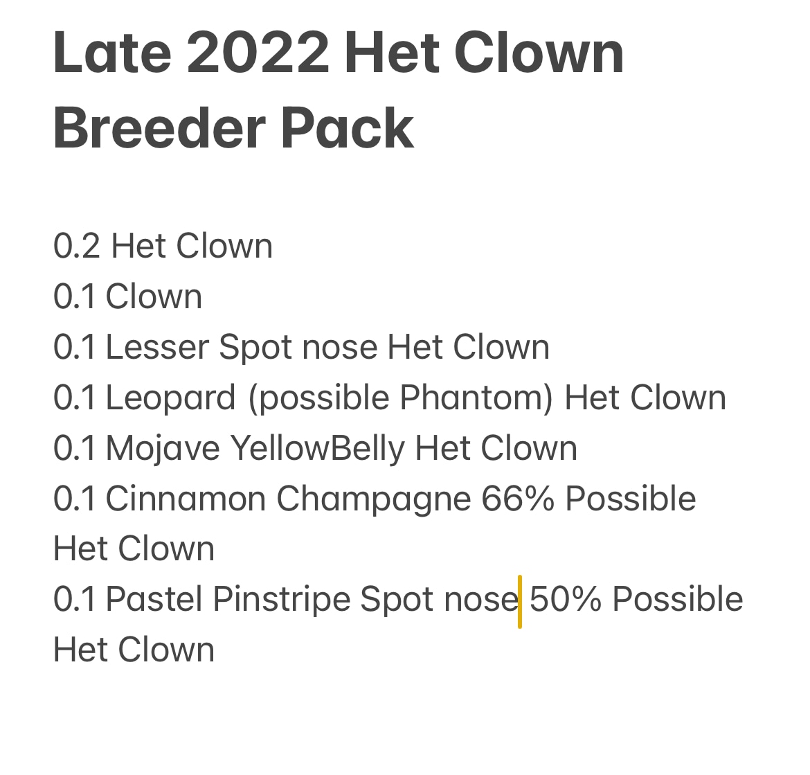 Late 2022 Clown Breeders Pack Ball Python by Bradford Cole MorphMarket